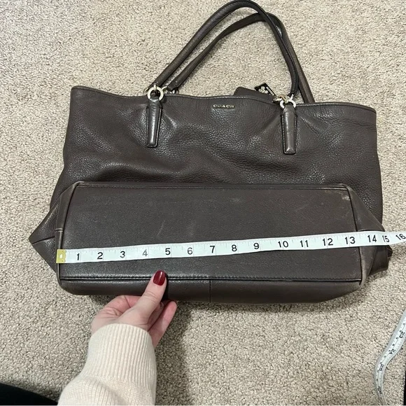 Coach Madison Pebbled Leather Tote in Espresso/Eggplant - Picture 14 of 16